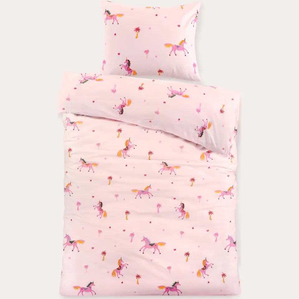NOUS Kids katoenen dekbedovertrek kinderbed (120x150 cm) roze, foto 2