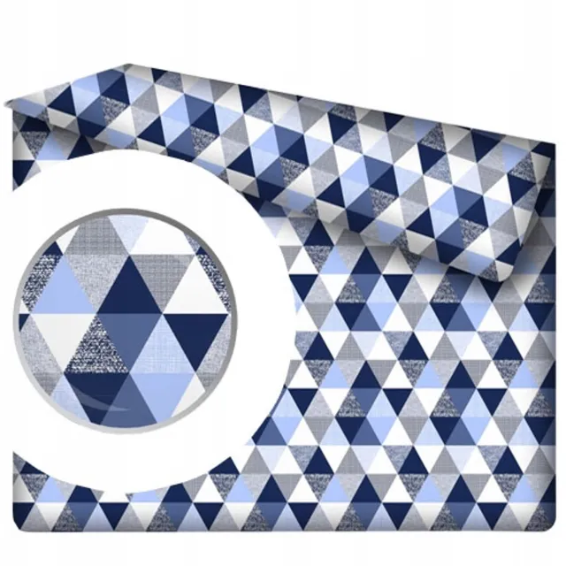 Designpremium Blauw Driekhoeken Katoenen Hoeslaken Zonder Elastiek 160x200 cm
