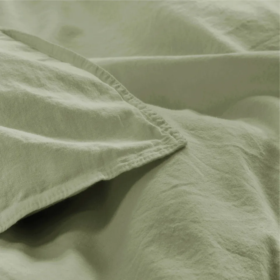 NOUS Living stonewashed dekbedovertrek 2-persoons (200x220 cm) groen, foto 6