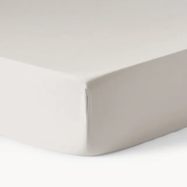 Westwing Collection Topper hoeslaken Comfort, katoensatijn Grijs