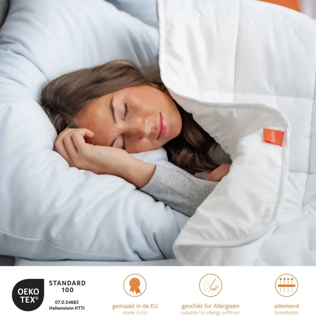 Sleepling Komfort 100 - hoofdkussen 40x80 cm 2-delige set - kussen van polyester - geschikt voor mensen met allergieën - als slaapkussen, bankkussen of sierkussen - Made in EU - 40 x 80 cm - wit