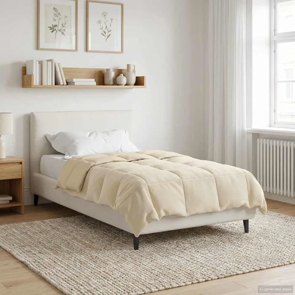 vidaXL Vol jaar dekbed 155 x 200 cm Microfiber (100% polyester) crème, foto 4