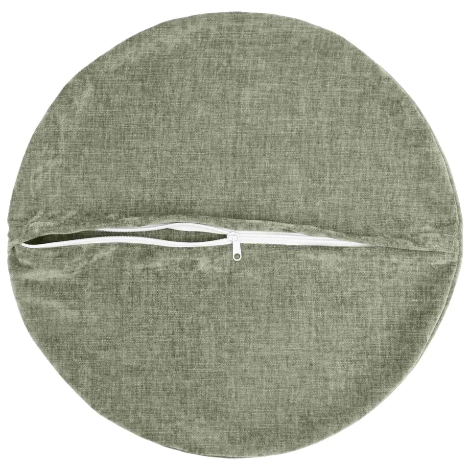 vidaXL Kussensloop 2 st HEERLEN Groen Dia. 60 cm Chenille Stof, foto 4