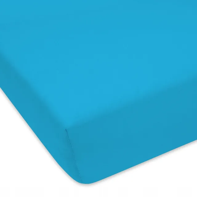 Designpremium Jersey hoeslaken met elastiek, turkoois, 60x120 cm, OEKO-TEX