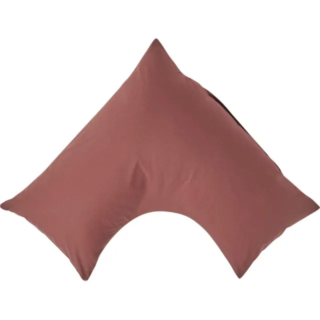 Homescapes Percale Katoen V-Kussensloop - Chocoladebruin - 100% Egyptisch Katoen - 200TC - 38 x 76 cm