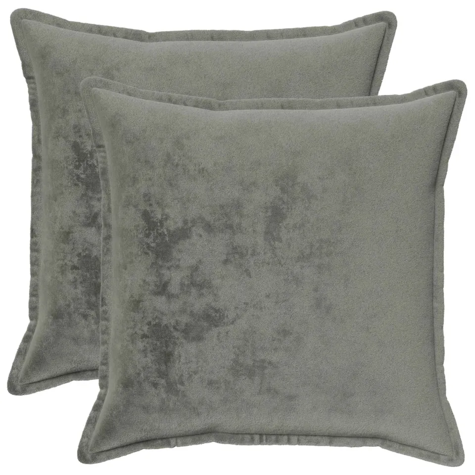 vidaXL Kussensloop 2 st HOUTEN Donkergrijs 65 x 65 cm Flanel, foto 3