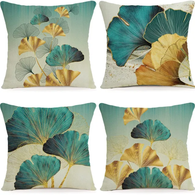 Ibenzoa Stijlvolle Set van 4 Geometrische Kussenhoezen voor Binnen en Buiten, 50 x 50 cm A050