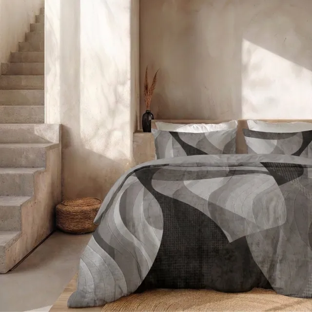 Dekbed-Discounter Presence Dekbedovertrek - Percale Katoen - Dubbele instopstrook - Wassen op 40 graden - Inclusief 2 kussenslopen - Grijs