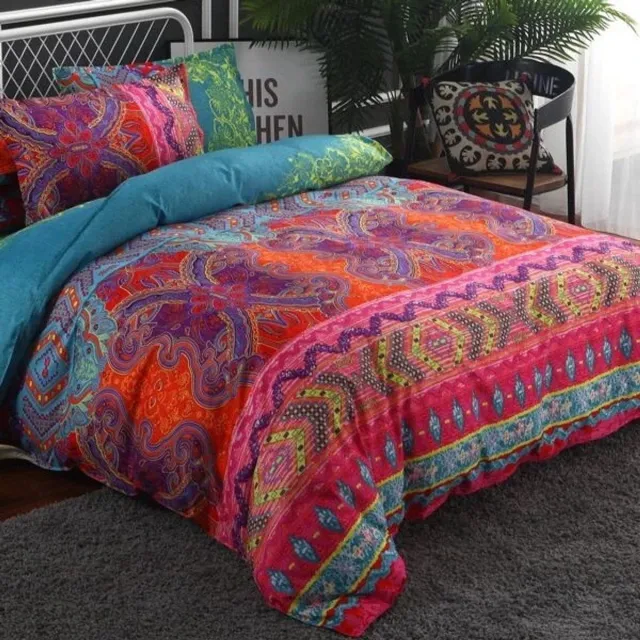 Flintry Bohemian Dekbedovertrek - Zacht en Ademend - 200 x 135 cm + 1 kussensloop - Dekbedovertrekken Dekbedovertrek + 1 kussensloop