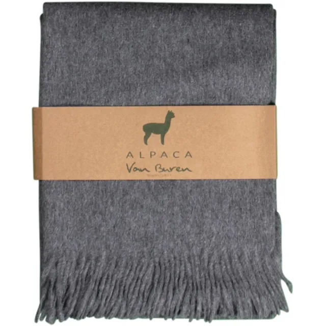 Van Buren Sinds 1861 Van Buren - Alpaca wollen plaid - Grijs - Deken van alpaca wol - 200x150cm