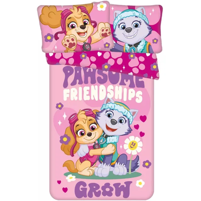 PAW Patrol Pawsome peuterdekbedovertrek - roze - 100 x 135 cm - 40 x 60 cm