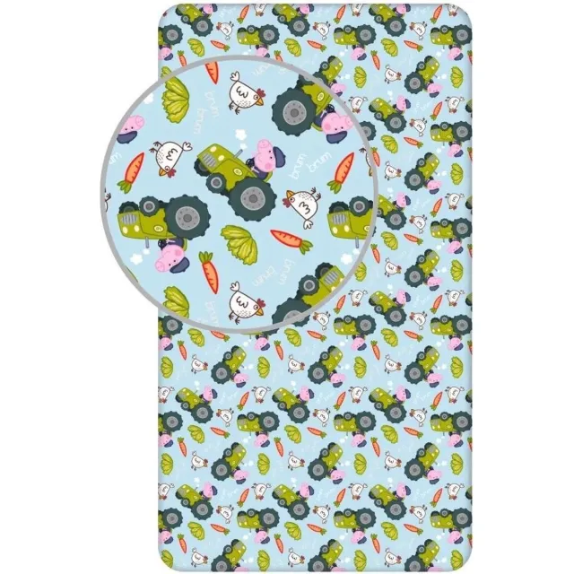 Peppa Pig Hoeslaken George Pig trekker eenpersoons 90 x 200 cm Multicolor
