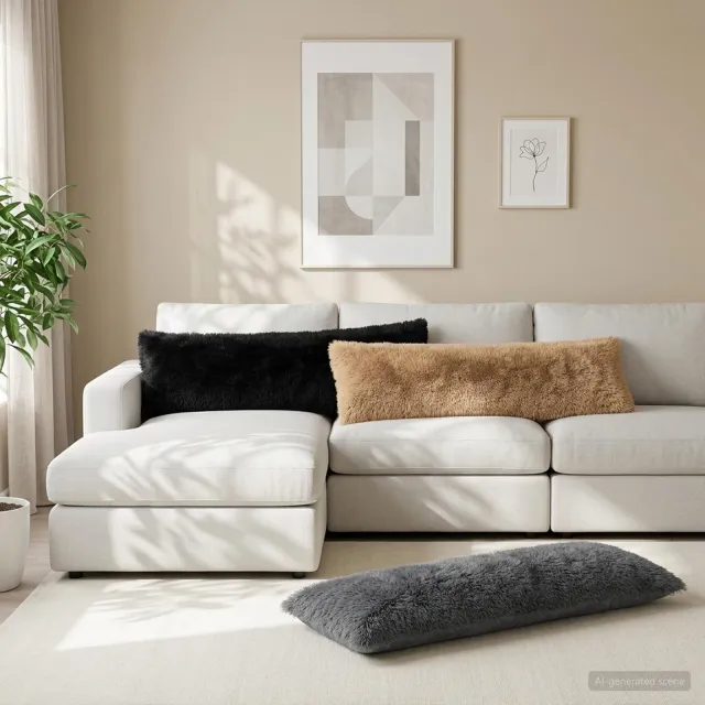 vidaXL Kussensloop HEERLEN Taupe 40 x 145 cm PV Fleece