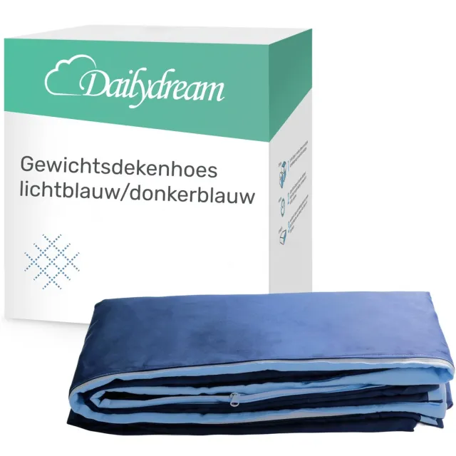 dailydream Hoes voor verzwaringsdeken – 135x200 cm – Blauw – Katoen