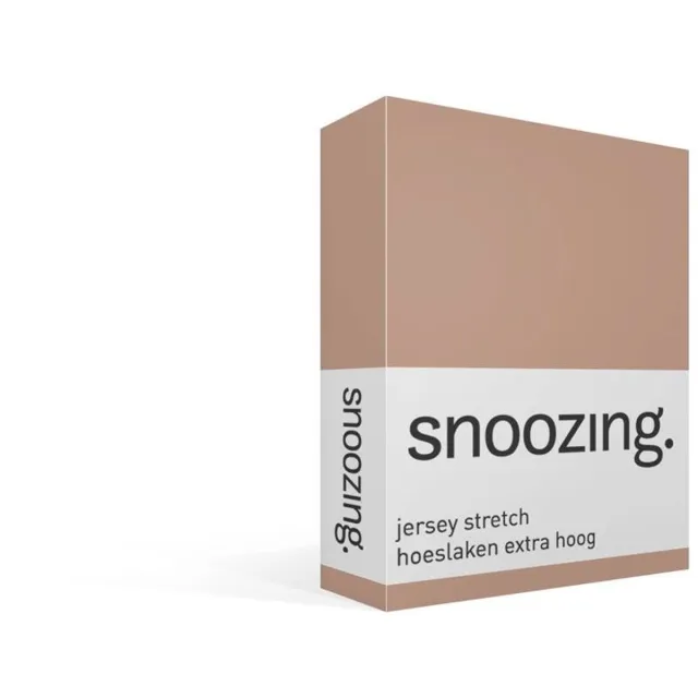 Snoozing jersey stretch hoeslaken extra hoog - 200x200/220 cm - Extra breed - Mokka