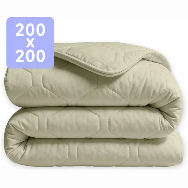 Happybed Dekbed zonder overtrek 200x200 - 100% Katoen - Wasbaar Zomerdekbed - Bedrukt dekbed zonder hoes - Hoesloos Dekbed - Tweepersoonsdekbed - Sage Green