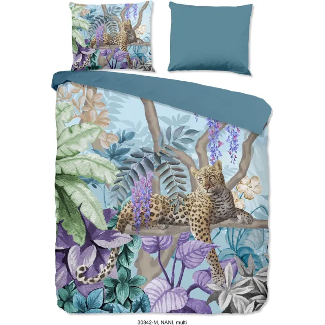 Pure Dekbedovertrek "jungle print met luipard" - Multi - (240x200/220 cm) - Microfiber