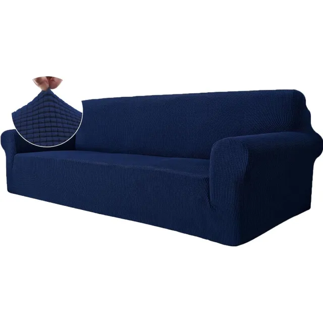 Universele Stretch Bankhoes 4 Zits, Elastische Bankhoezen Voor Woonkamer, 1 Stuks Universele Rekbare Armsteun Sofahoes Met Anti-slip Schuim, Krasbestendig Meubelhoes Voor Bank, Blauw