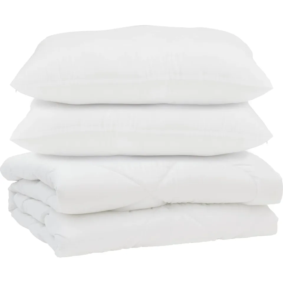 vidaXL Dekbed met kussen 3 st Wit Microfibre, foto 4
