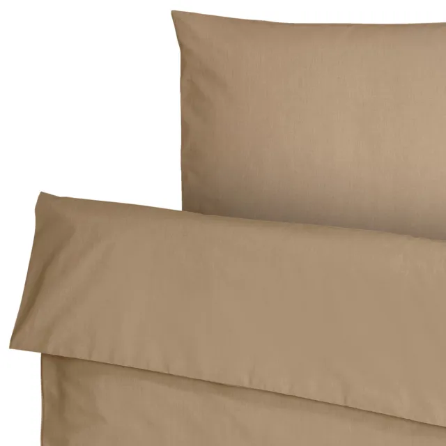 ERWIN M. Dekbedovertrekset Siena hotelsluiting; 140x200 cm (BxL), 70x90 cm (LxB); taupe