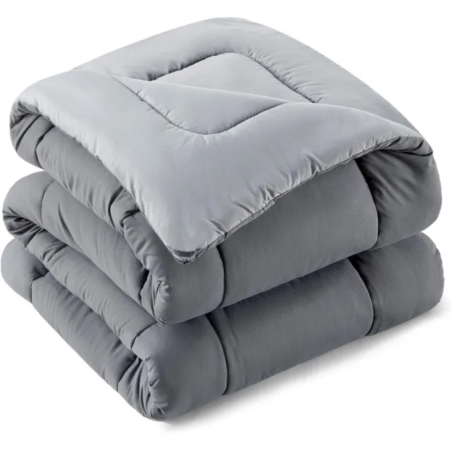DailySupplies® Dekbed 240x220 - 2 Persoons 4 Seizoenen - Wasbaar - Extra Zacht - Lichgrijs Lichtgrijs