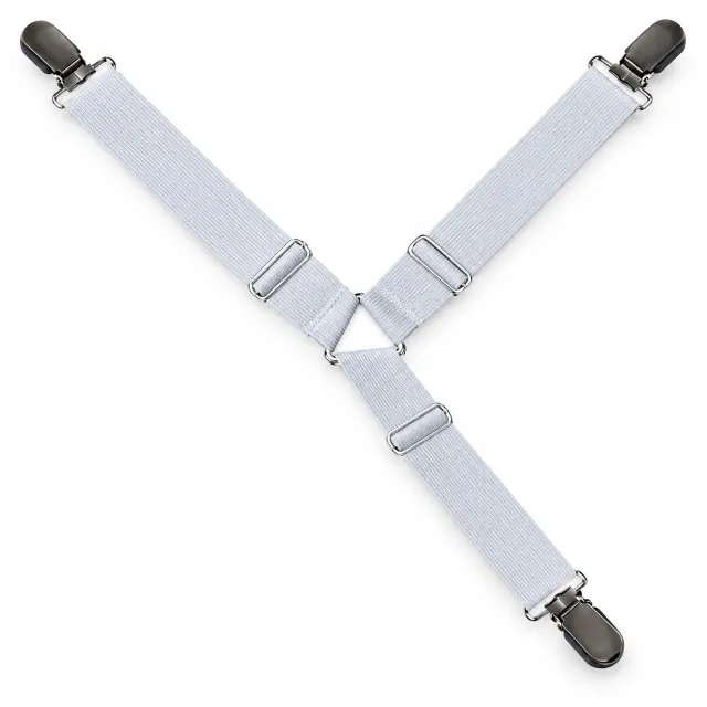 BukkitBow Lakenspanners voor Tweepersoonsbed - Hoeslaken Spanners - Lakenhouder - Verstelbaar - Set van 2 - Wit