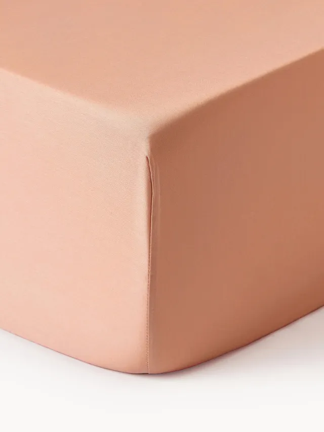 Westwing Collection Divan hoeslaken Comfort, katoensatijn Roze