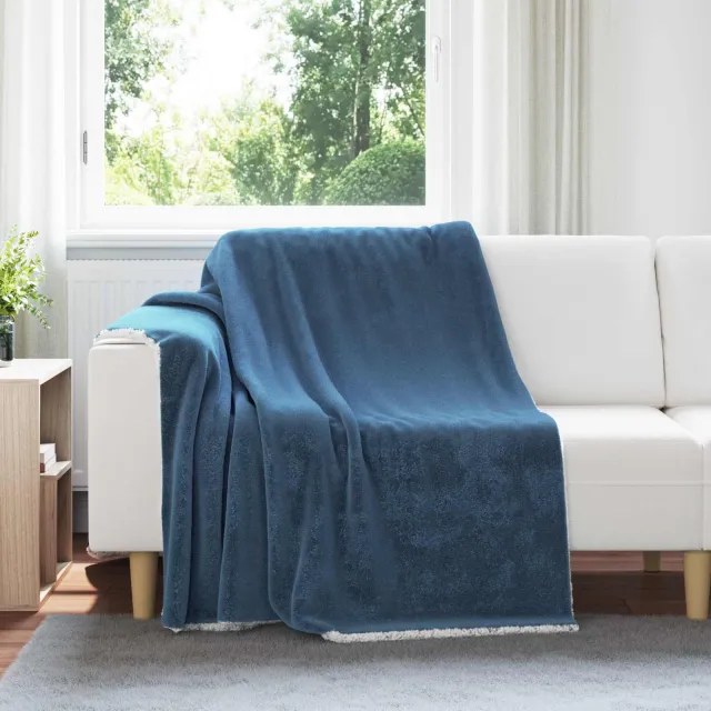 vidaXL plaid Marineblauw 200 x 150 cm 1,64 kg Fleece, foto 2