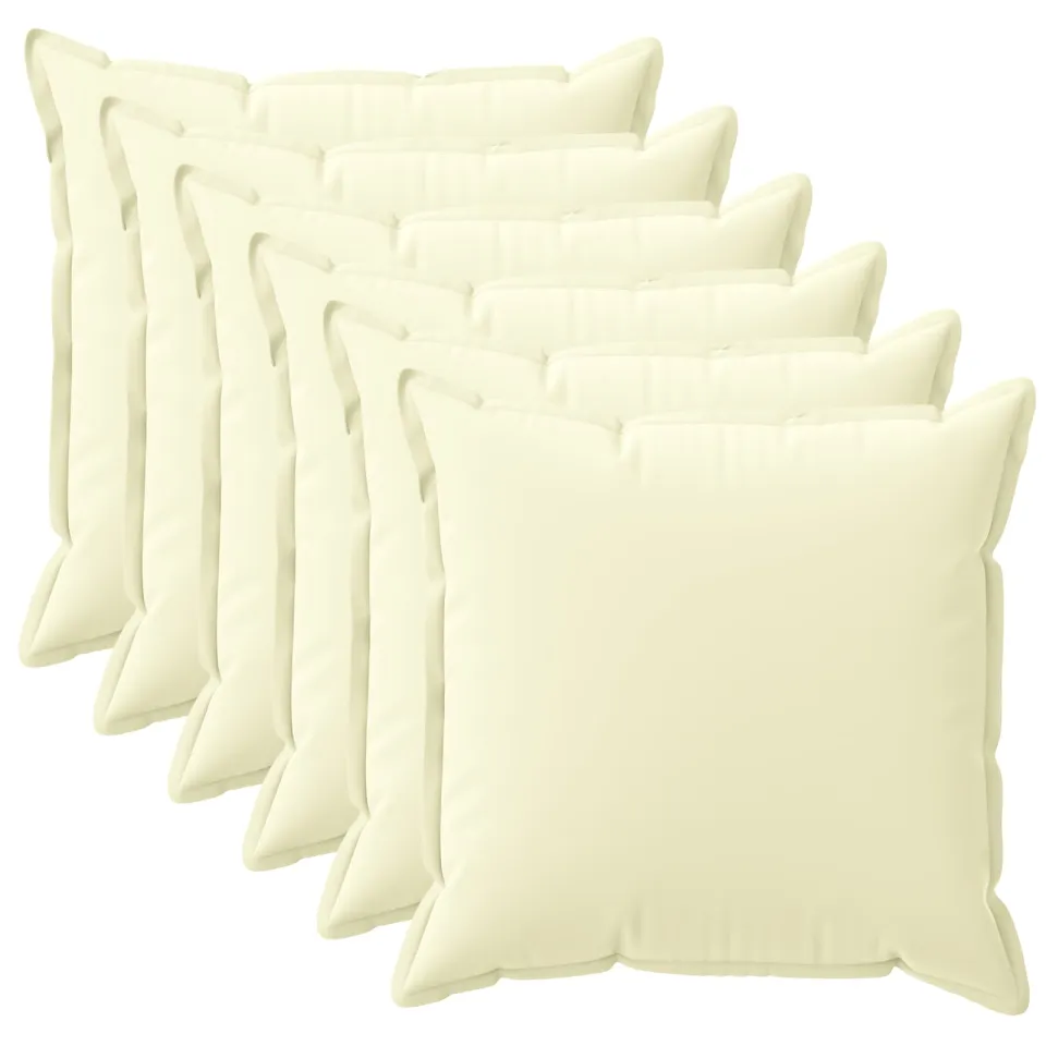 vidaXL Kussensloop 6 st HOUTEN Crèmekleurig 30 x 30 cm Polyester, foto 3