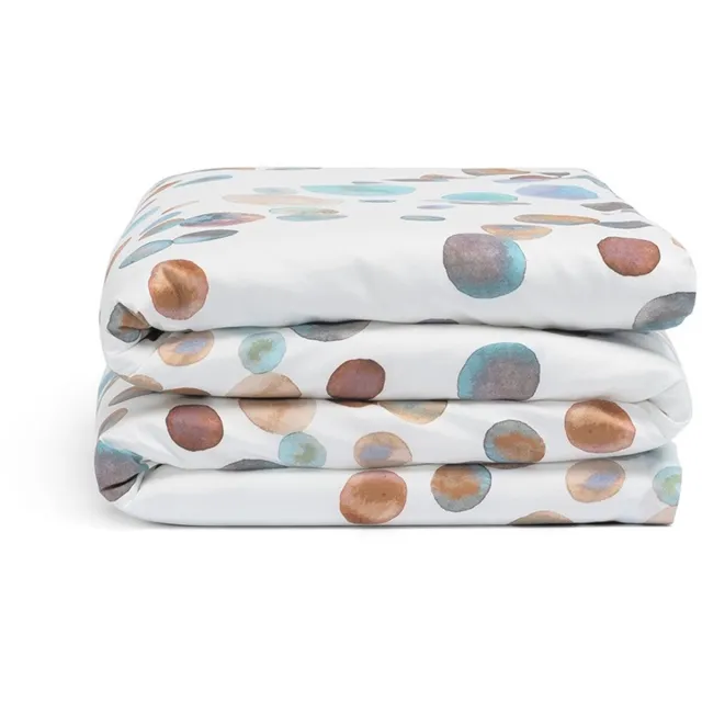 Yumeko kinderdekbedovertrek katoensatijn watercolor dots multicolor - Biologisch & ecologisch
