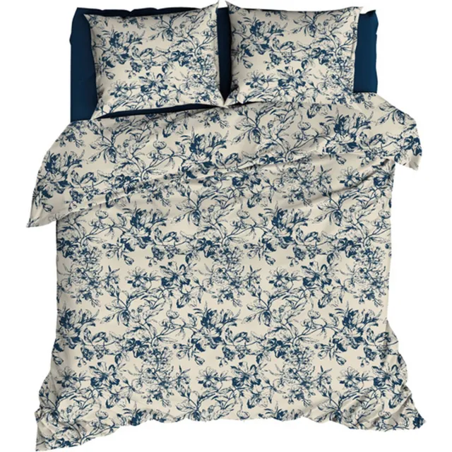 Satin D Or Satin d`or Satijn Dekbedovertrek 270X200/220 Guirlande Marine Blauw