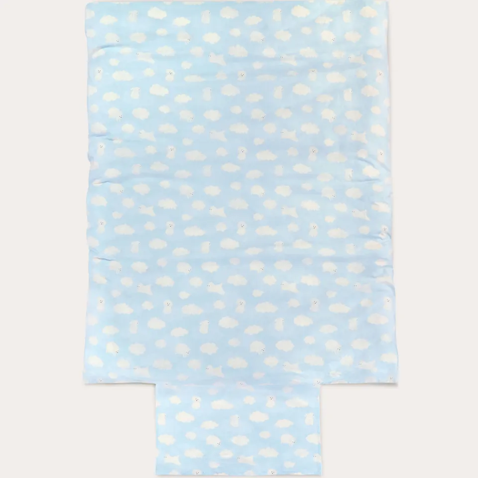 NOUS Kids katoenen dekbedovertrek ledikant blauw, foto 2