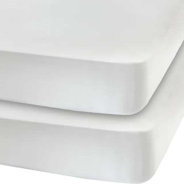 UNIFICATO Waterdichte Matrasbeschermer 140x200 cm - Hoeslakenbadstof - Ademend - Antibacteriëel - Wit - 2 stuks