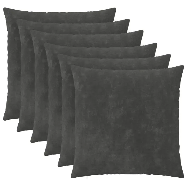 vidaXL Kussensloop 6 st HEERLEN Antraciet 65 x 65 cm Microfiber Fleece Anthraciet