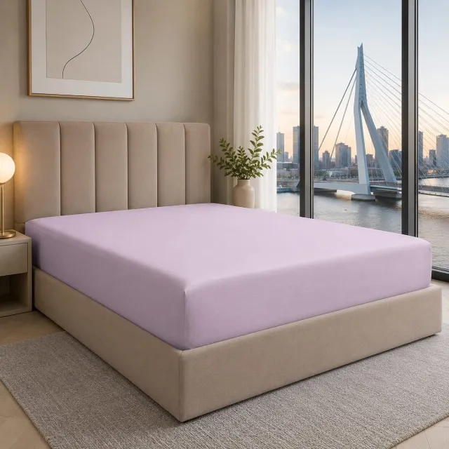 Lano&Go Hoeslaken 200x200 cm – 40 cm diepe hoek – Geborstelde microvezel – Geschikt voor boxspring – Past op matrassen tot 40 cm – OEKO-TEX – Krimp- en kleurvast – Lichtlavendel