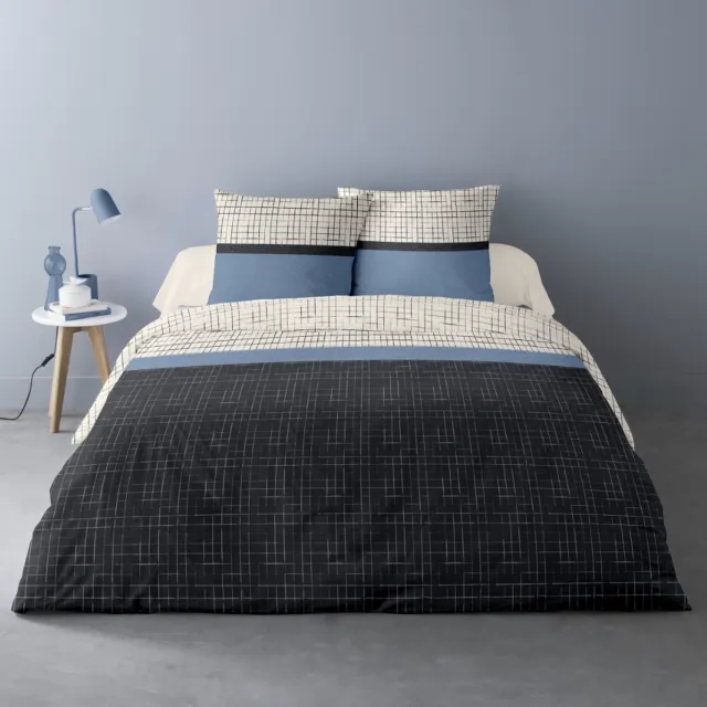 Better Nights Luxe dekbedovertrek Udo met 2 kaderslopen - 100% katoen percale wit