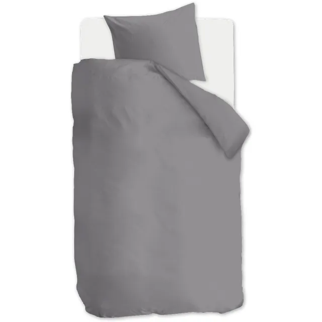 Auping Chambray chalk Dekbedovertrek - Eenpersoons 140 x 220 cm - Biologisch katoen - Grijs