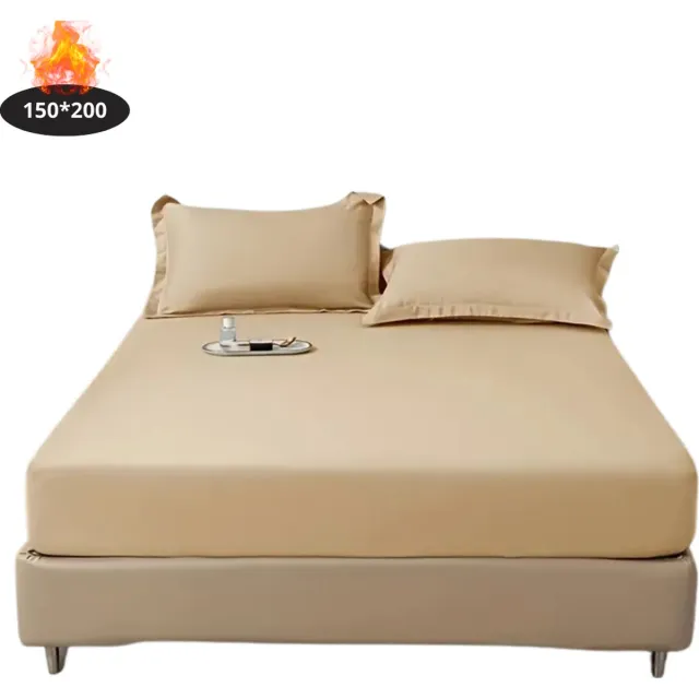 Bovista Hoeslaken Set - Inclusief Kussensloop - 3 Delige Set - Beddengoed - Fitted Sheet - Pillow Case - Bed - Licht Kaki Licht Khaki