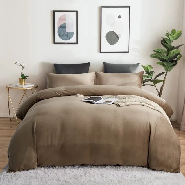 Ibenzoa Grote, Zachte Flanellen Beddengoedset – Bruin, Voor Winterslaap