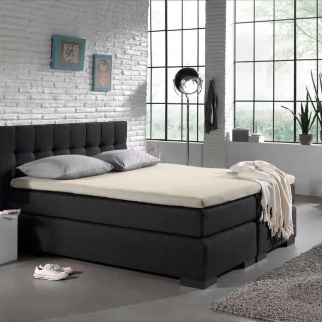 Droomtextiel Topper Hoeslaken Jersey Stretch - Wit 180x220 cm - Lits-Jumeaux - 160g.m² Zacht Katoen