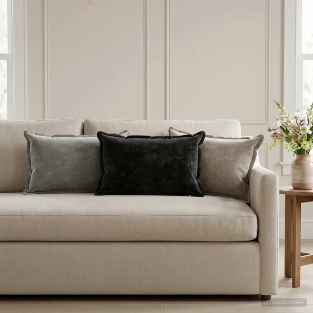 vidaXL Kussensloop 6 st HOUTEN Lichtgrijs 40 x 60 cm Chenille Stof