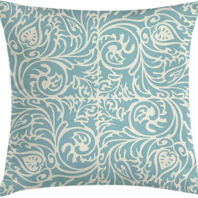 ABAKUHAUS Kussenhoes – Gebloemd 50x50 cm – Tweezijdig – Blauw/Beige Hellblau