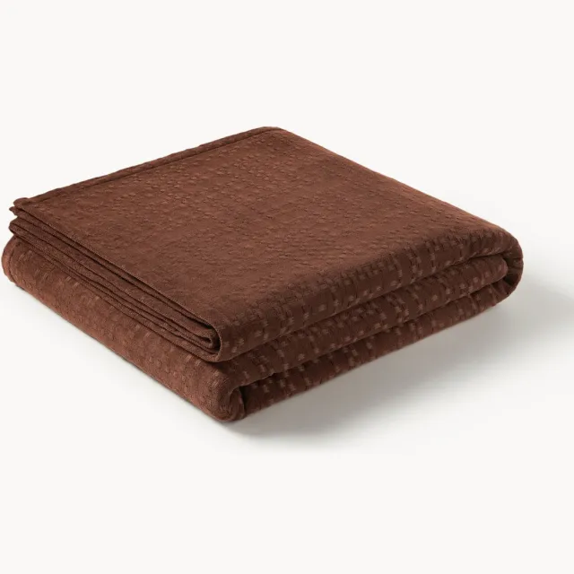 Westwing Collection Katoenen bedsprei Lazlo Bruin