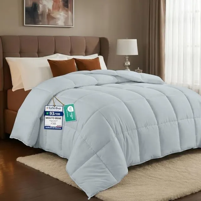 Karma Lichtgewicht Dekbed 220x240 cm - Gewatteerd Zomerdekbed met Polyester Vulling en Hoeklabels, Lichtgrijs