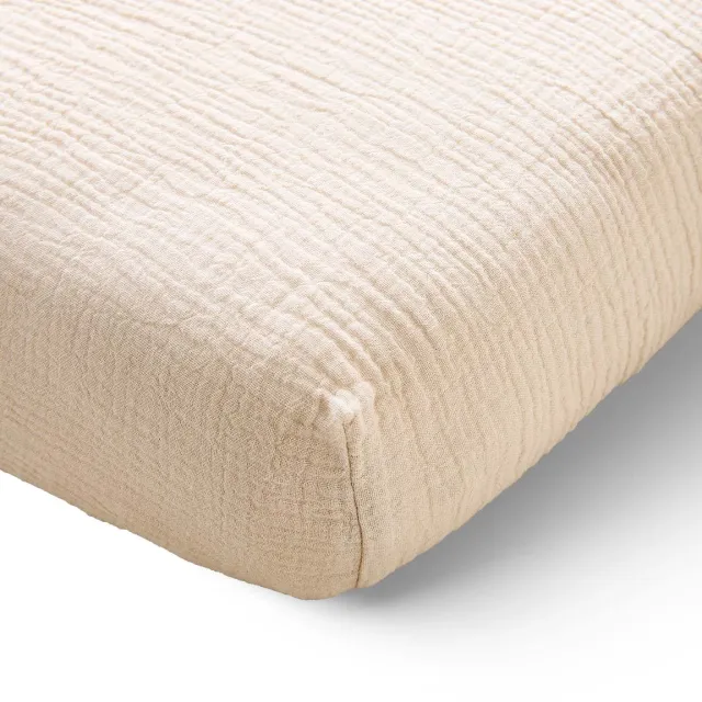 Petite Amélie Hoeslaken - 100% biologisch mousseline katoenen - Beige