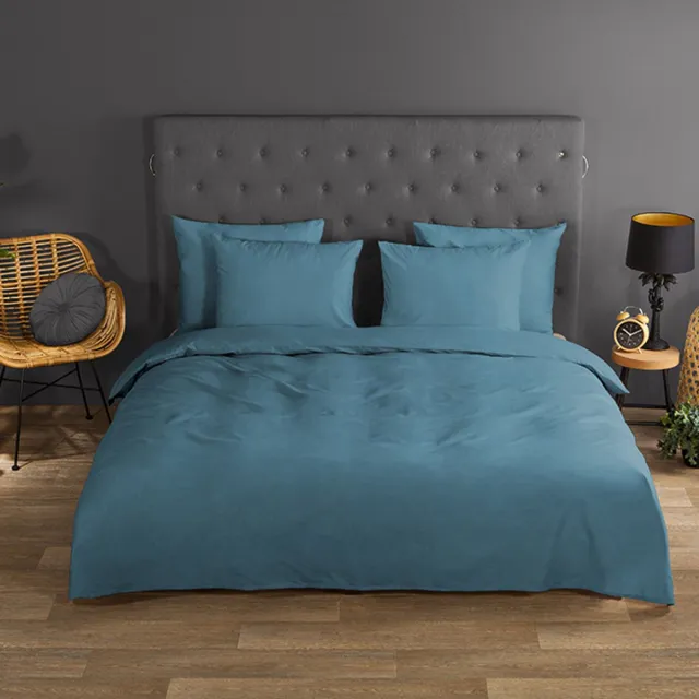 Zavelo Effen Dekbedovertrek Adria Blauw-Lits-jumeaux (240 x 200/220 cm) Blauw - Adria