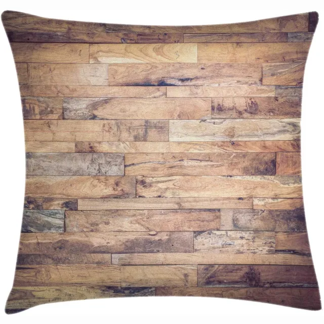 ABAKUHAUS Kussenhoes – Rustiek houten ontwerp – 45x45 cm – Bleekgrijs & Umber Blassgrau
