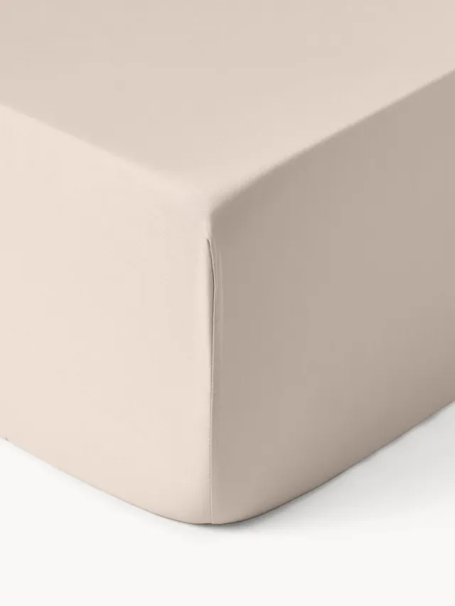 Westwing Collection Boxspring hoeslaken Comfort, katoensatijn Beige