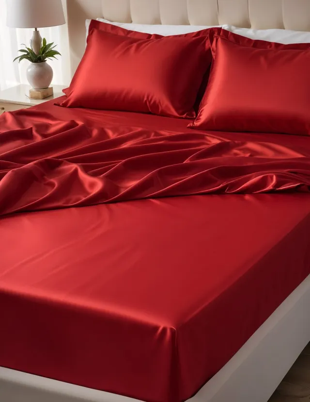 inSilk Zijden hoeslaken inSilk bordeauxrood 180 x 200 cm - 100% Puur Zijde