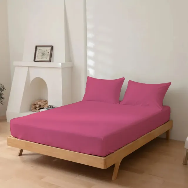 Dreamers Den Hoeslaken - 100% Katoen Percaline - Katoen - Fuchsia - 140x200cm - 28cm Hoekhoogte